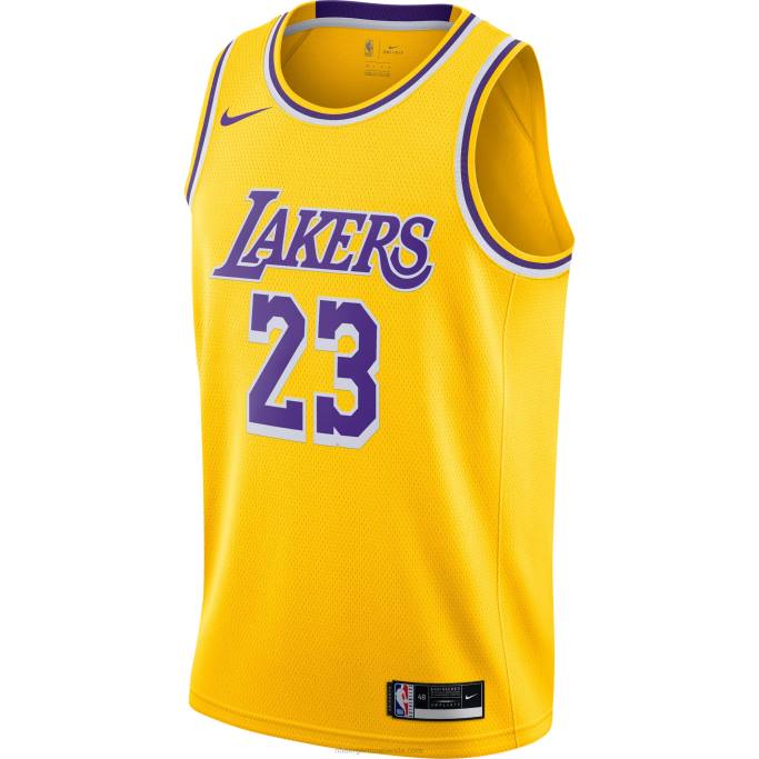 NBA 0F6D28 Los angeles lakers lebron james nike oro swingman camiseta