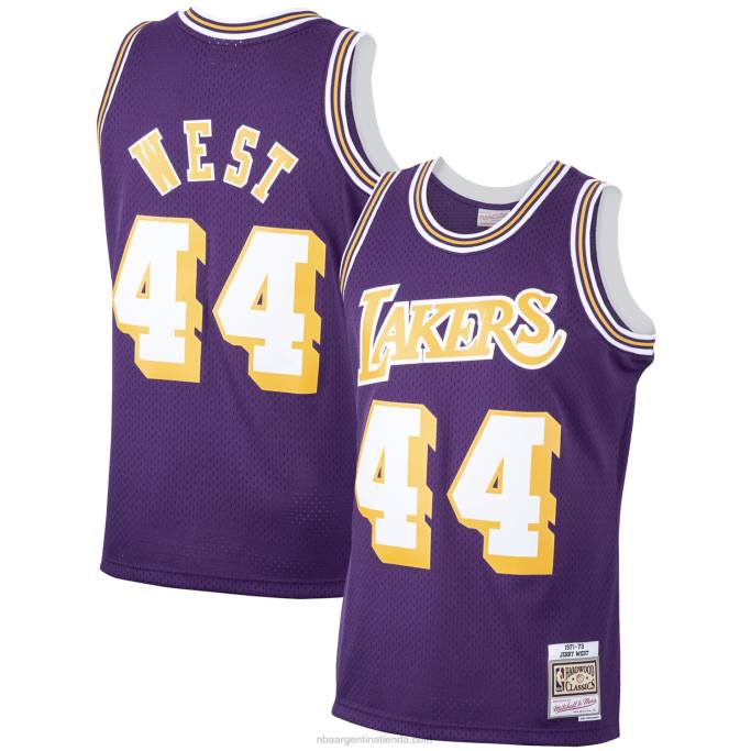 NBA 0F6D3148 los angeles lakers jerry west purple 1971-72 hardwood classics swingman player jersey