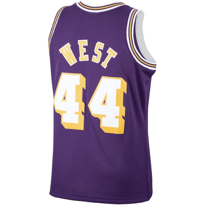 NBA 0F6D3148 los angeles lakers jerry west purple 1971-72 hardwood classics swingman player jersey