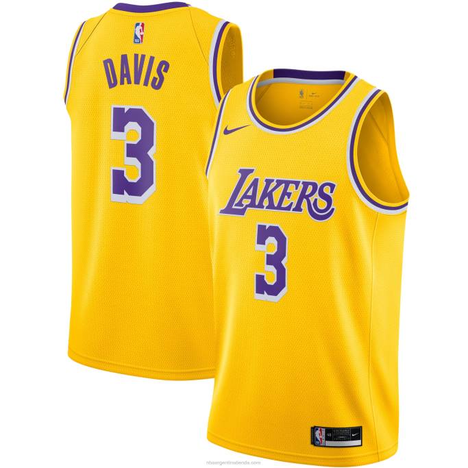 NBA 0F6D333 Los angeles lakers anthony davis nike oro swingman camiseta