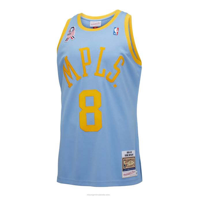 NBA 0F6D353 los angeles lakers kobe bryant mitchell & ness azul claro clásicos de madera dura auténtico jersey