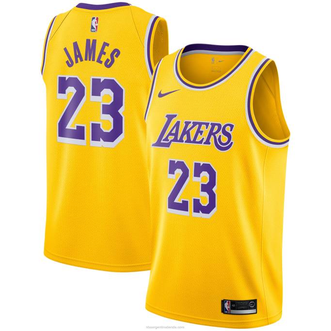 NBA 0F6D3630 Los angeles lakers lebron james nike oro swingman jugador camiseta