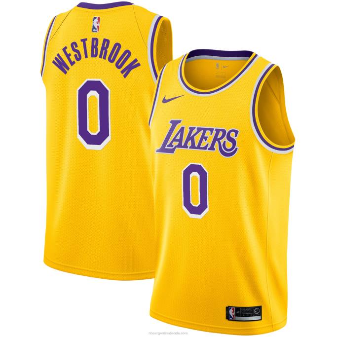 NBA 0F6D3897 los angeles lakers russell westbrook nike oro swingman jugador camiseta
