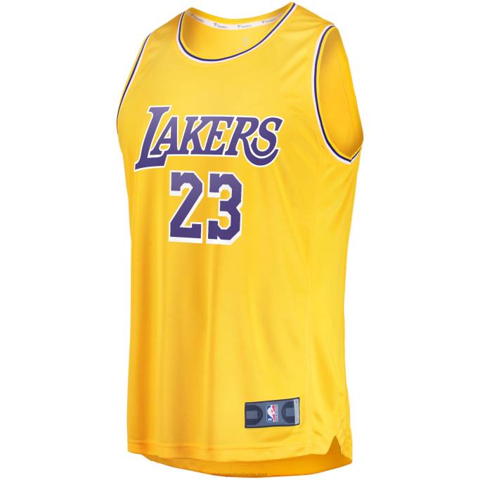 NBA 0F6D4346 los angeles lakers lebron james oro fast break réplica jugador camiseta