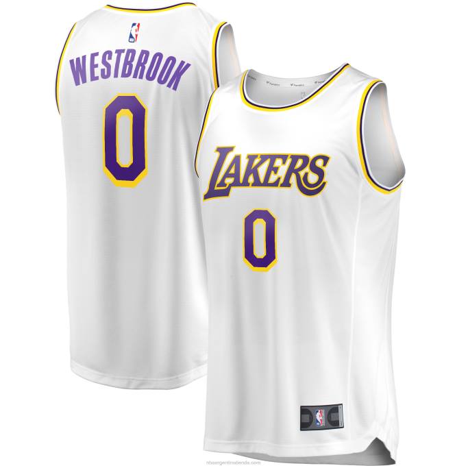 NBA 0F6D4396 los angeles lakers russell westbrook blanco fast break réplica jugador jersey