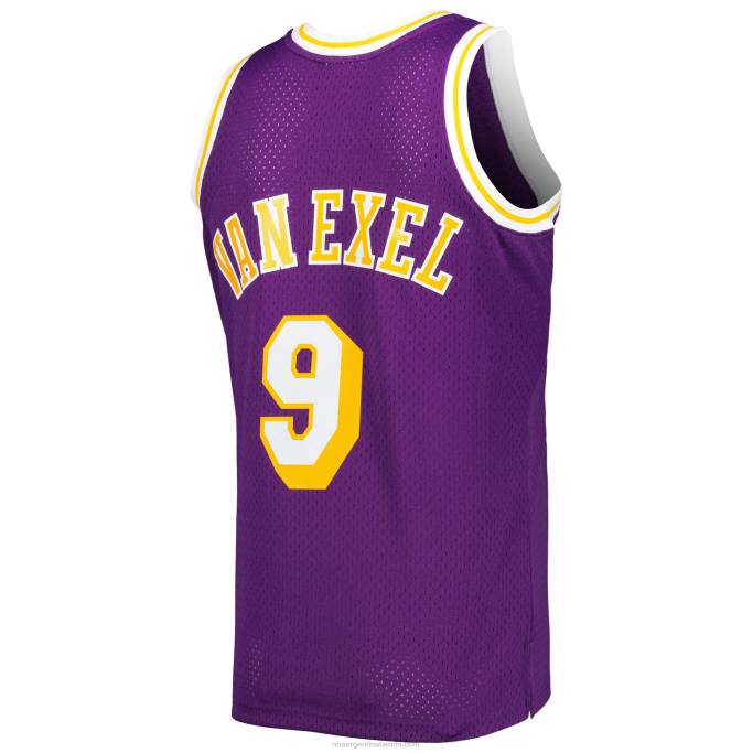 NBA 0F6D4555 mitchell & ness nick van exel púrpura los angeles lakers hardwood classics swingman jersey