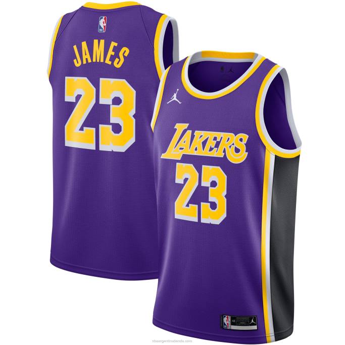 NBA 0F6D4776 los angeles lakers lebron james jordan marca púrpura swingman jersey
