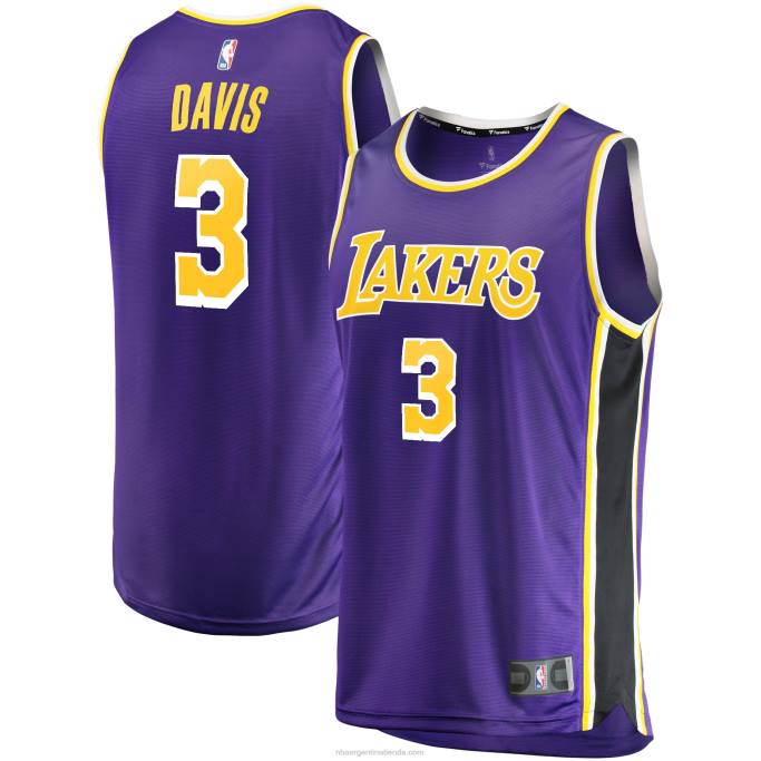 NBA 0F6D506 los angeles lakers anthony davis púrpura fast break réplica jersey
