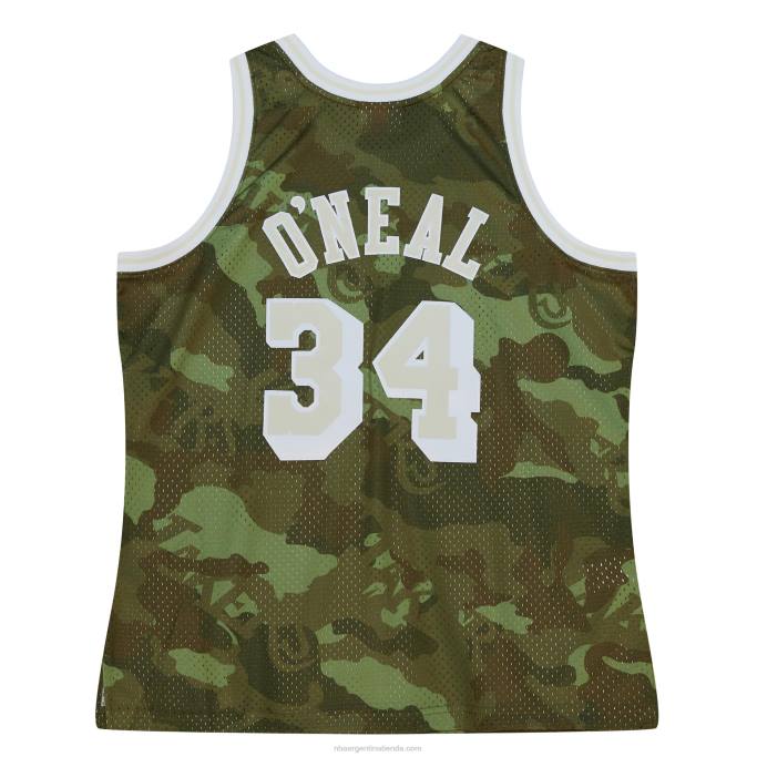 NBA 0F6D5351 los angeles lakers shaquille o'neal camo hardwood classics fantasma verde swingman jersey