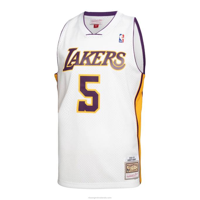 NBA 0F6D5607 los angeles lakers robert horry mitchell & ness white hardwood classics swingman jersey