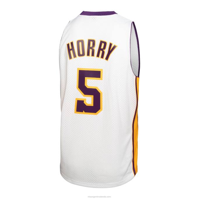 NBA 0F6D5607 los angeles lakers robert horry mitchell & ness white hardwood classics swingman jersey