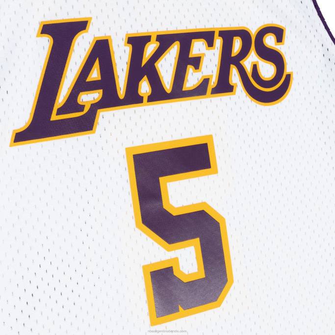 NBA 0F6D5607 los angeles lakers robert horry mitchell & ness white hardwood classics swingman jersey