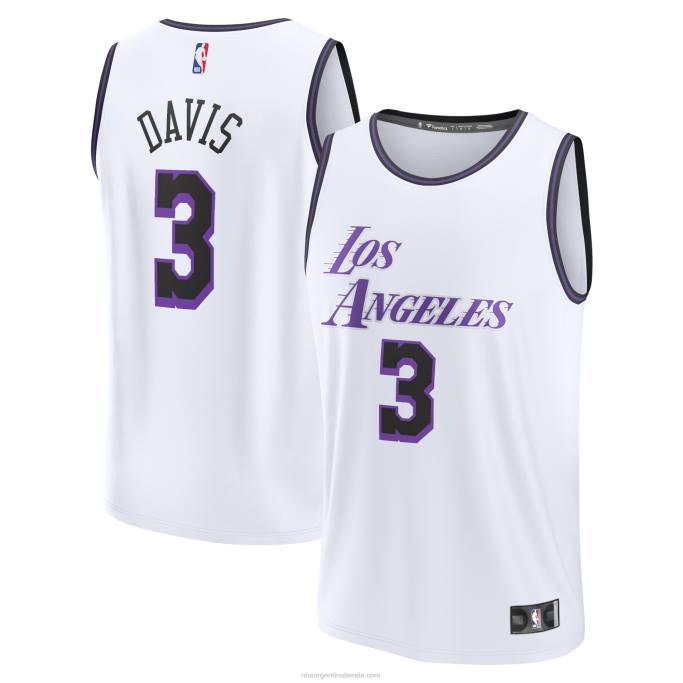 NBA 0F6D5685 los angeles lakers anthony davis blanco fastbreak camiseta