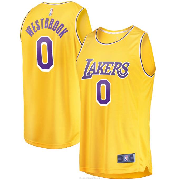 NBA 0F6D6638 los angeles lakers russell westbrook oro fast break player jersey