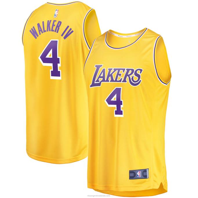 NBA 0F6D6679 Réplica de camiseta dorada de lonnie walker de los angeles lakers