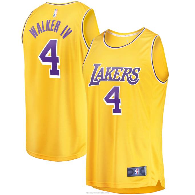 NBA 0F6D6679 Réplica de camiseta dorada de lonnie walker de los angeles lakers