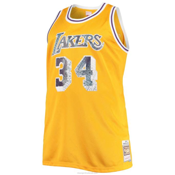NBA 0F6D6850 los angeles lakers shaquille o'neal oro grande y alto 75 aniversario diamante swingman jersey