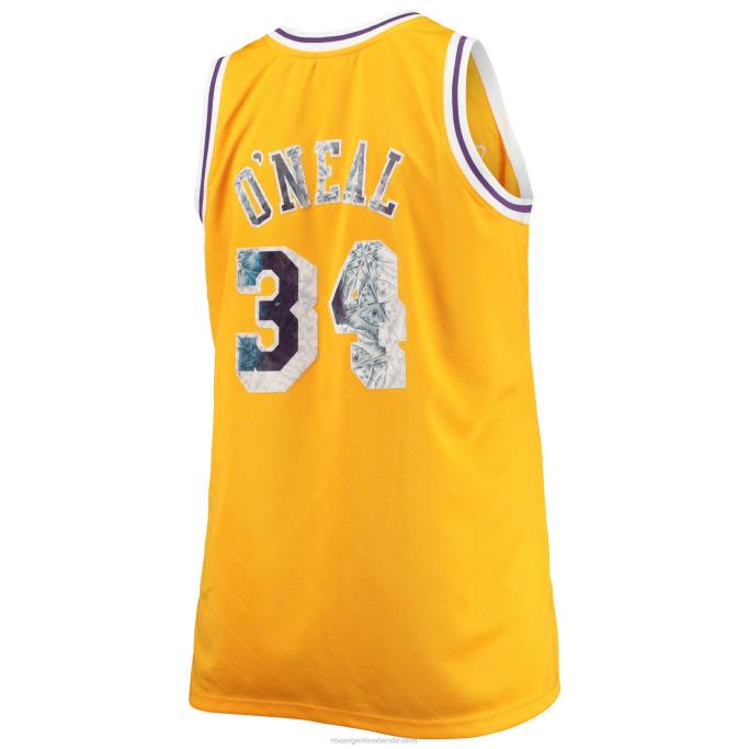 NBA 0F6D6850 los angeles lakers shaquille o'neal oro grande y alto 75 aniversario diamante swingman jersey