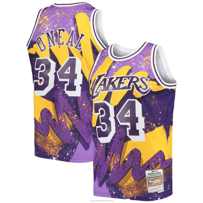 NBA 0F6D6937 los angeles lakers shaquille o'neal púrpura hardwood classics hyper hoops swingman jersey