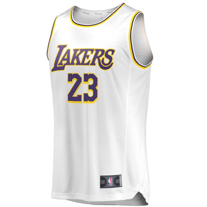 NBA 0F6D70 Los angeles lakers lebron james blanco fast break replica jersey