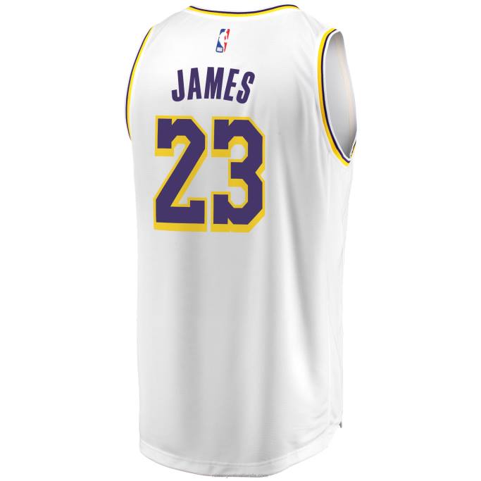 NBA 0F6D70 Los angeles lakers lebron james blanco fast break replica jersey