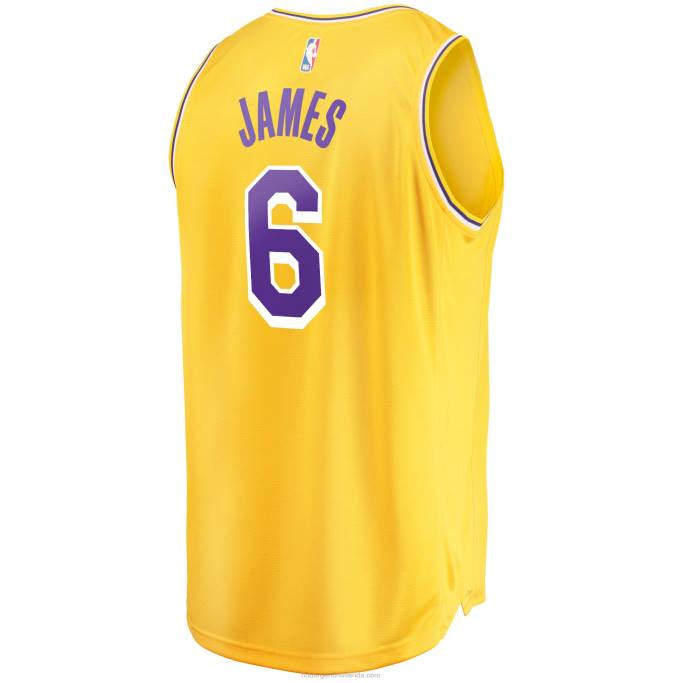 NBA 0F6D72 réplica de camiseta de los angeles lakers lebron james gold fast break