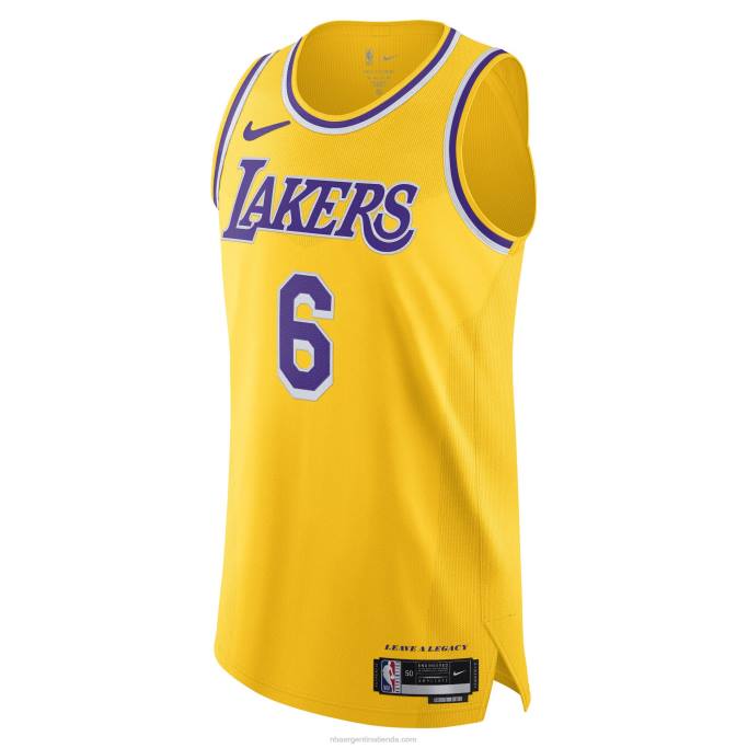 NBA 0F6D730 Los angeles lakers lebron james nike oro auténtico playera de jugador