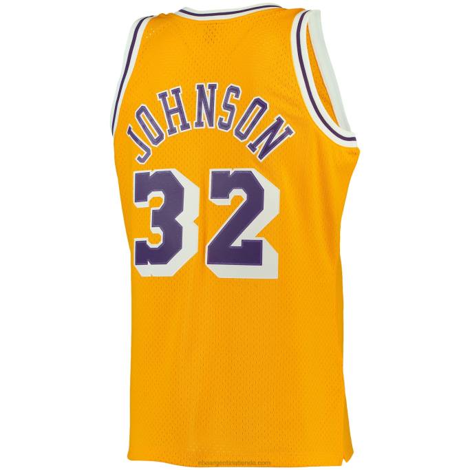 NBA 0F6D733 los angeles lakers magic johnson mitchell & ness gold big & tall hardwood classics jersey