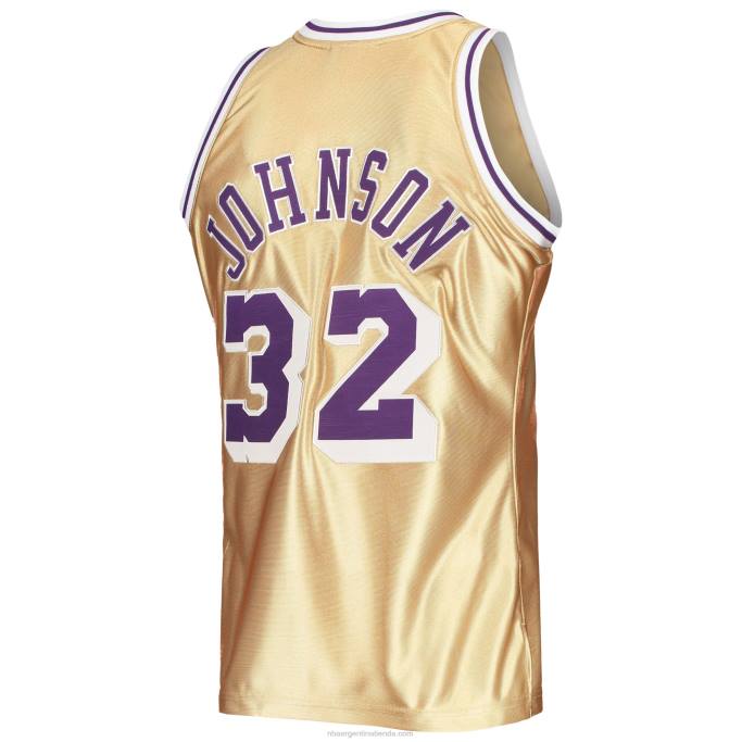 NBA 0F6D7539 los angeles lakers magic johnson oro 75 aniversario 1984-85 hardwood classics swingman jersey