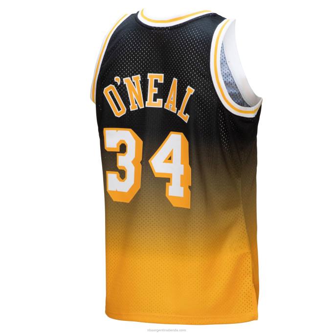 NBA 0F6D8460 los angeles lakers shaquille o'neal oro / negro hardwood classics fadeaway swingman player jersey
