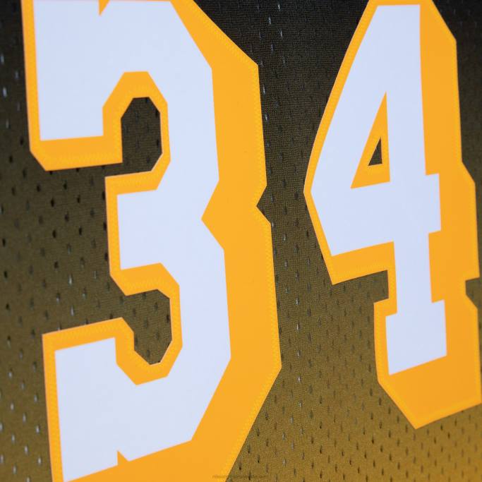 NBA 0F6D8460 los angeles lakers shaquille o'neal oro / negro hardwood classics fadeaway swingman player jersey