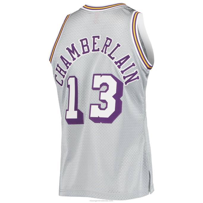 NBA 0F6D8629 los angeles lakers wilt chamberlain plata 75 aniversario 1971-72 hardwood swingman jersey
