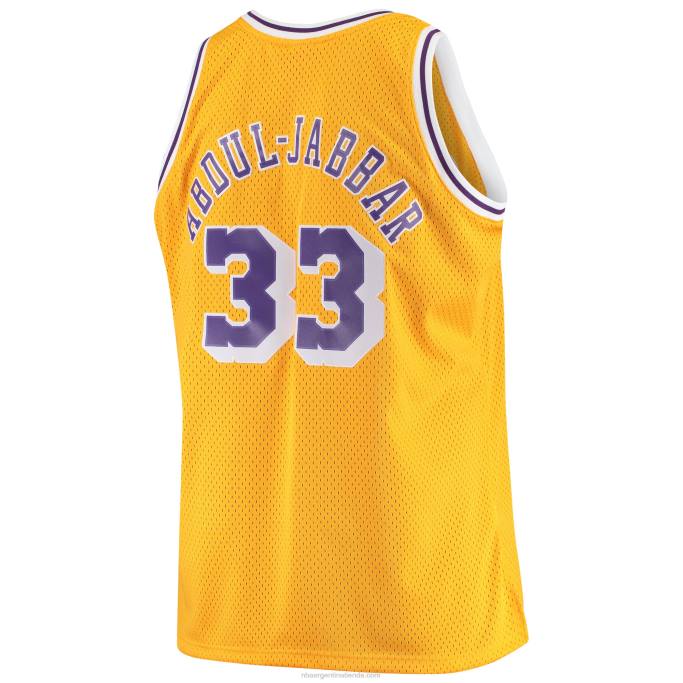 NBA 0F6D866 los angeles lakers kareem abdul-jabbar mitchell & ness gold big & tall hardwood classics jersey