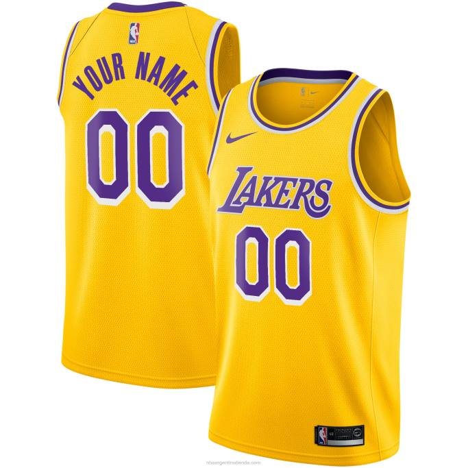 NBA 0F6D903 Los angeles lakers nike oro swingman camiseta personalizada