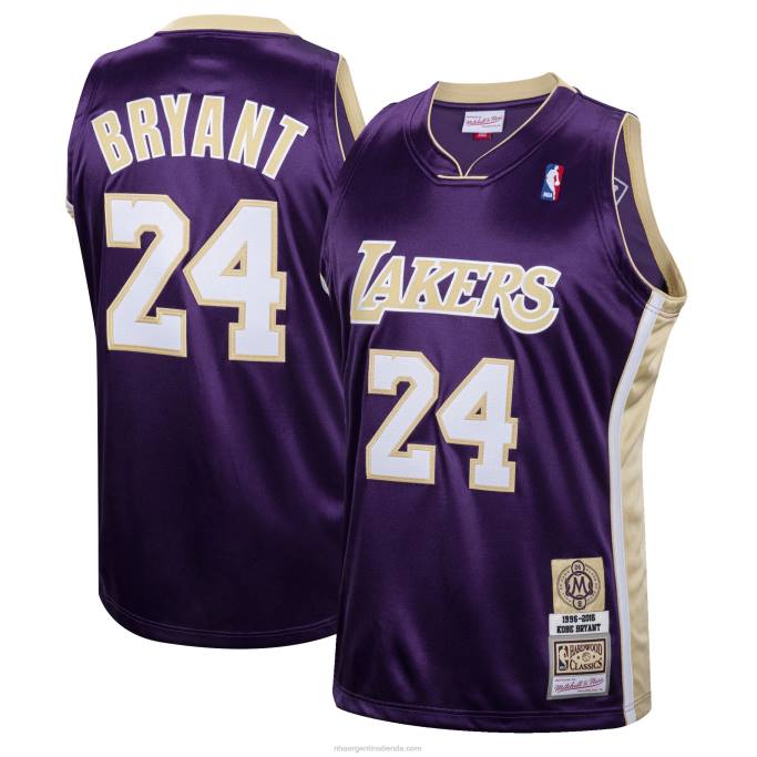 NBA 0F6D934 los angeles lakers kobe bryant salón de la fama púrpura clase de 2020 # 24 auténtico jersey de madera dura