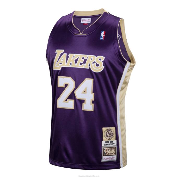 NBA 0F6D934 los angeles lakers kobe bryant salón de la fama púrpura clase de 2020 # 24 auténtico jersey de madera dura