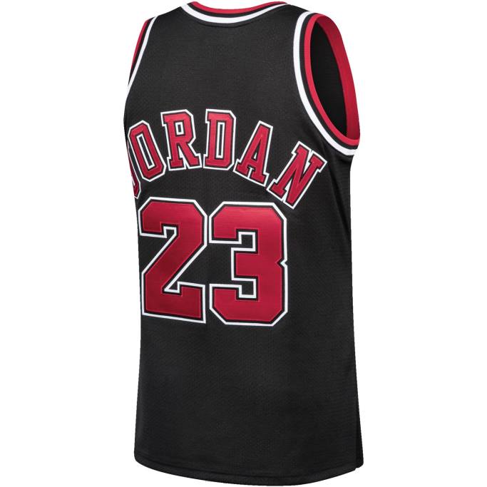 NBA 0F6D11 chicago bulls michael jordan mitchell & ness negro hardwood classics auténtico playera de jugador