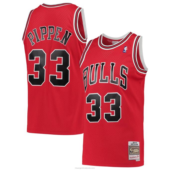 NBA 0F6D1629 chicago bulls scottie pippen mitchell & ness rojo hardwood classics swingman jersey