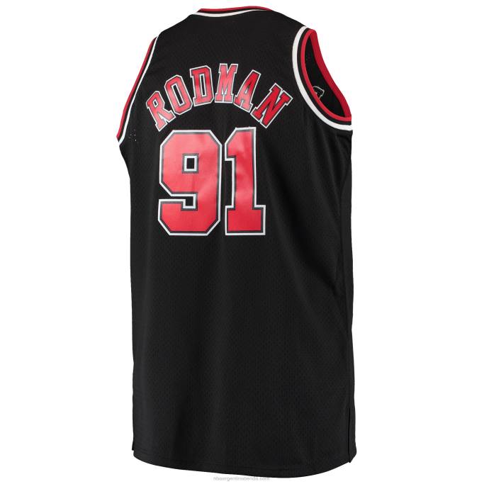 NBA 0F6D1994 chicago bulls dennis rodman mitchell & ness negro grande y alto clásico de madera dura jersey swingman