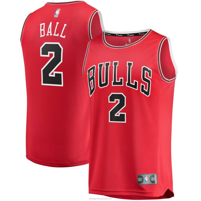 NBA 0F6D2191 chicago bulls lonzo ball rojo fast break road replica jersey