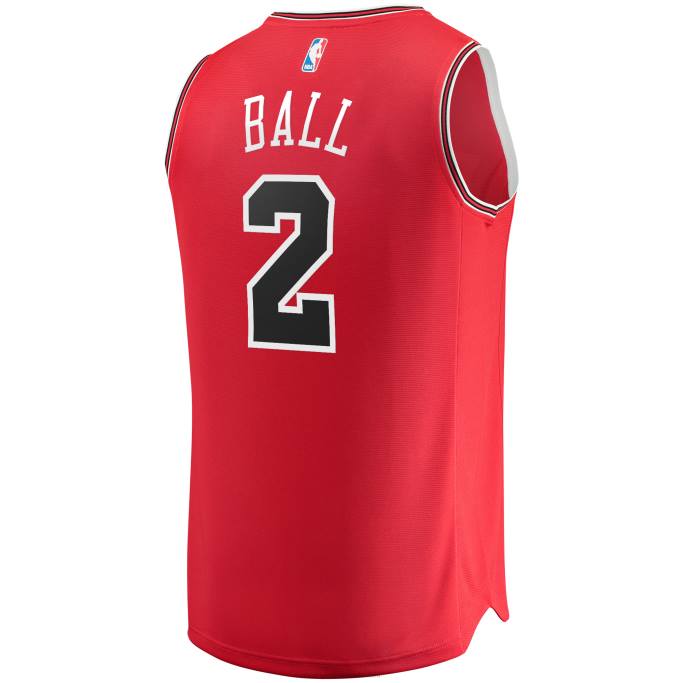 NBA 0F6D2191 chicago bulls lonzo ball rojo fast break road replica jersey