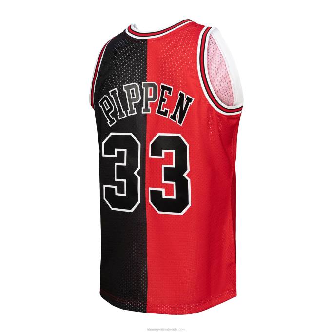 NBA 0F6D233 camiseta chicago bulls scottie pippen mitchell & ness rojo/negro hardwood classics split swingman