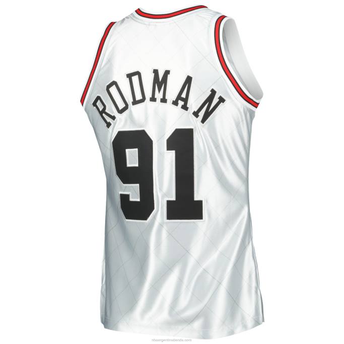 NBA 0F6D2571 chicago bulls dennis rodman platino madera dura clásicos 75 aniversario swingman jersey