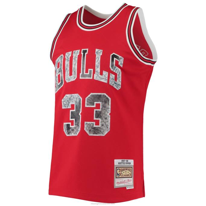 NBA 0F6D2742 chicago bulls scottie pippen rojo madera dura clásicos 75 aniversario diamante swingman jersey
