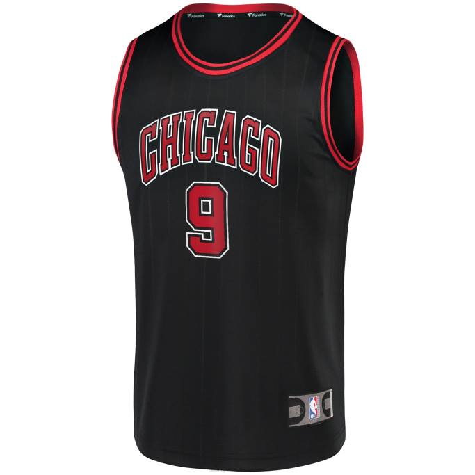 NBA 0F6D3024 camiseta chicago bulls nikola vucevic negra fast break réplica
