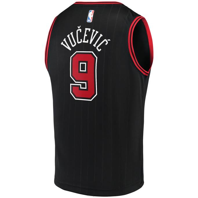 NBA 0F6D3024 camiseta chicago bulls nikola vucevic negra fast break réplica