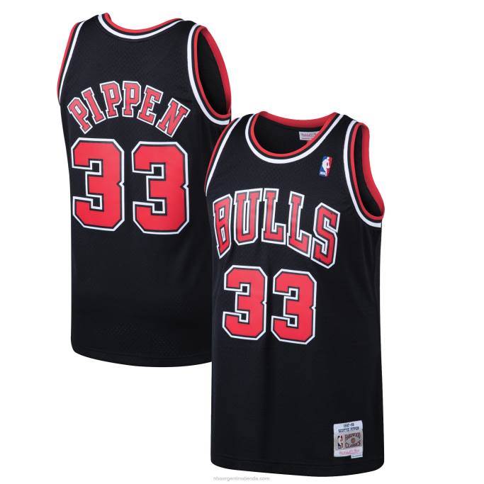 NBA 0F6D318 chicago bulls scottie pippen mitchell & ness negro hardwood classics swingman jersey