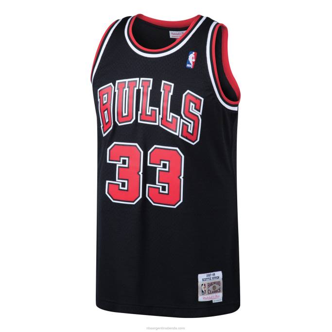 NBA 0F6D318 chicago bulls scottie pippen mitchell & ness negro hardwood classics swingman jersey