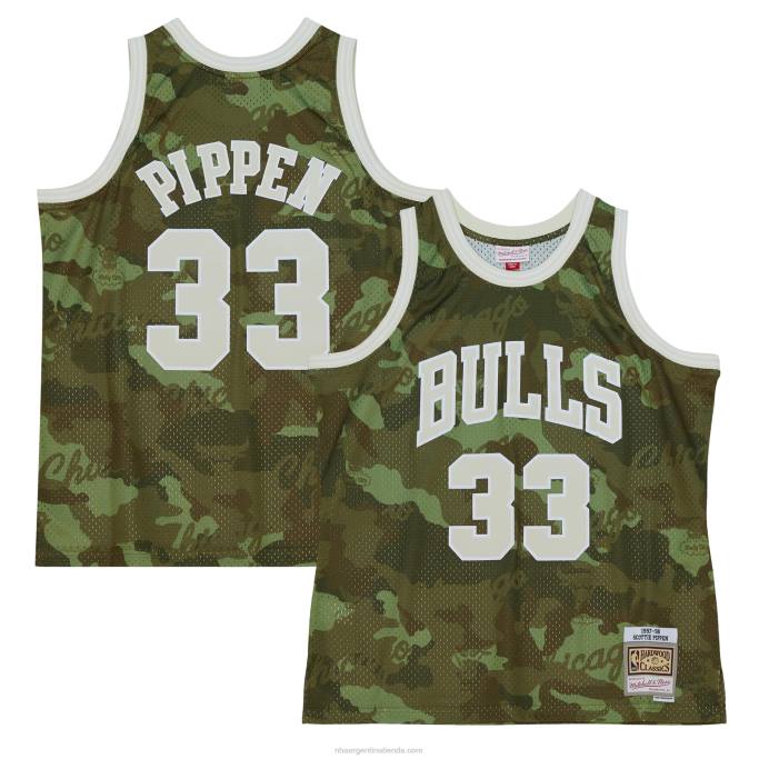 NBA 0F6D3729 chicago bulls scottie pippen mitchell & ness camo hardwood classics ghost green swingman jersey