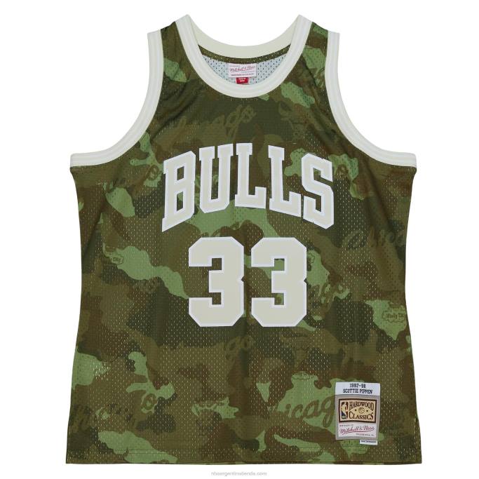 NBA 0F6D3729 chicago bulls scottie pippen mitchell & ness camo hardwood classics ghost green swingman jersey